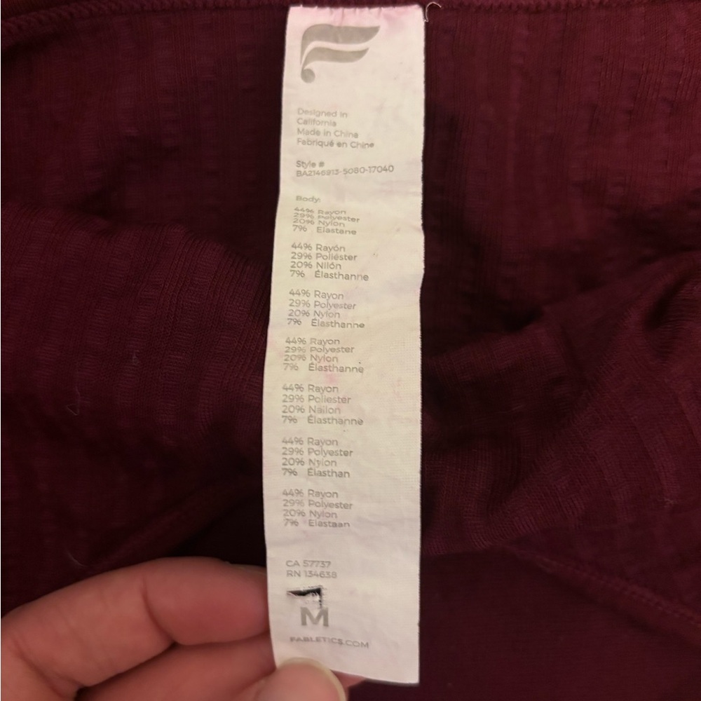 Fabletics Deep Red Activewear Set - Picture 4 of 5